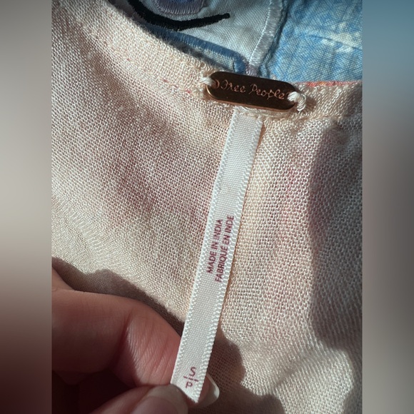 Free People Womens Pink Floral Freddy Tie Fruit Punch Boho Mini Dress Small - Picture 6 of 16